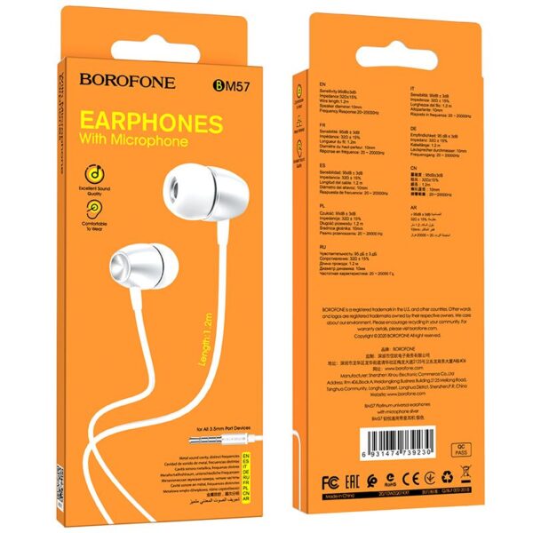 Wired earphones BM57 Platinum