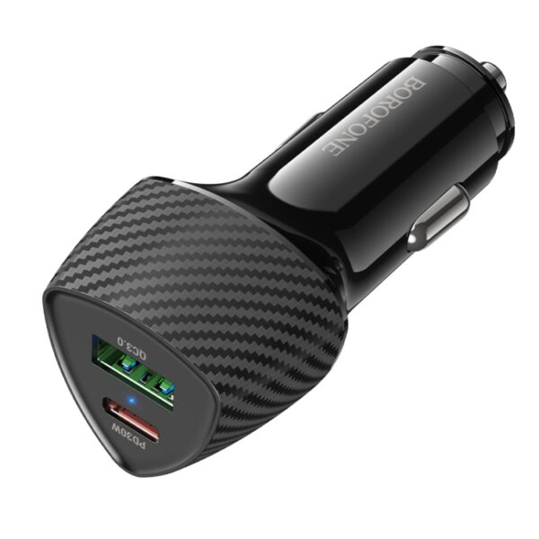 BOROFONE BZ31C Solid PD30W Type-C + QC3.0 USB Car Charger(Black) - Image 5