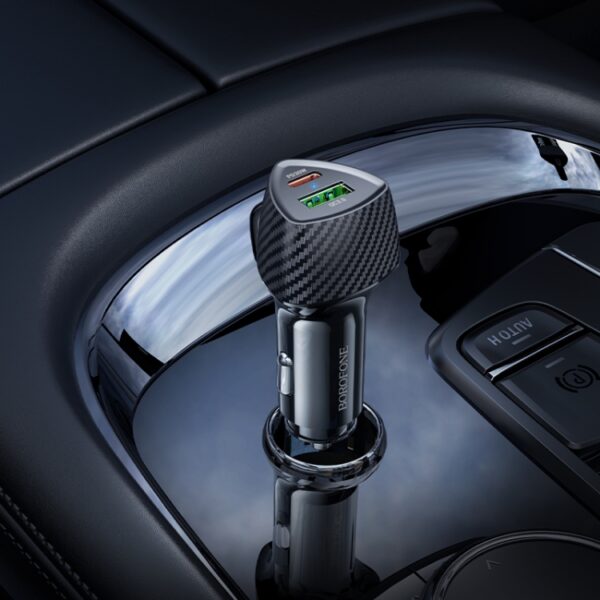 BOROFONE BZ31C Solid PD30W Type-C + QC3.0 USB Car Charger(Black) - Image 3