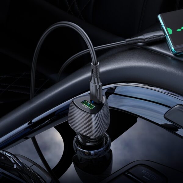 BOROFONE BZ31C Solid PD30W Type-C + QC3.0 USB Car Charger(Black) - Image 2